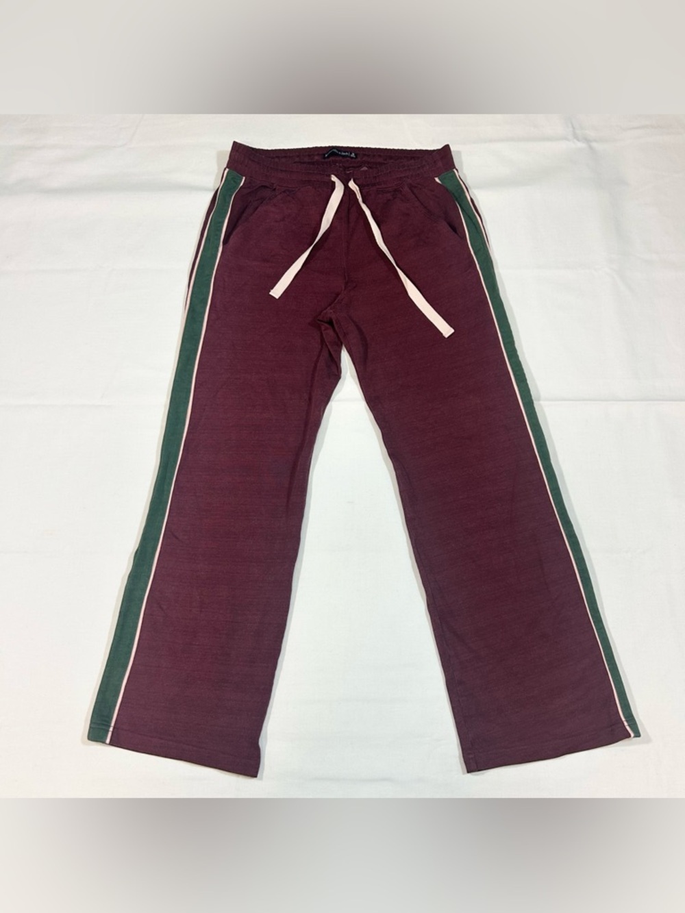Abercrombie & Fitch Women’s M Sweatpants Comfort Side Striped Y2K Soft Burgundy
